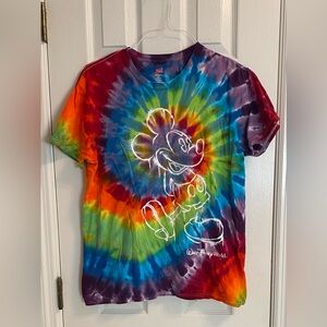 Disney Parks Authentic Original Colorful Tie-Dye Tee w/ Mickey Mouse - Sz Medium